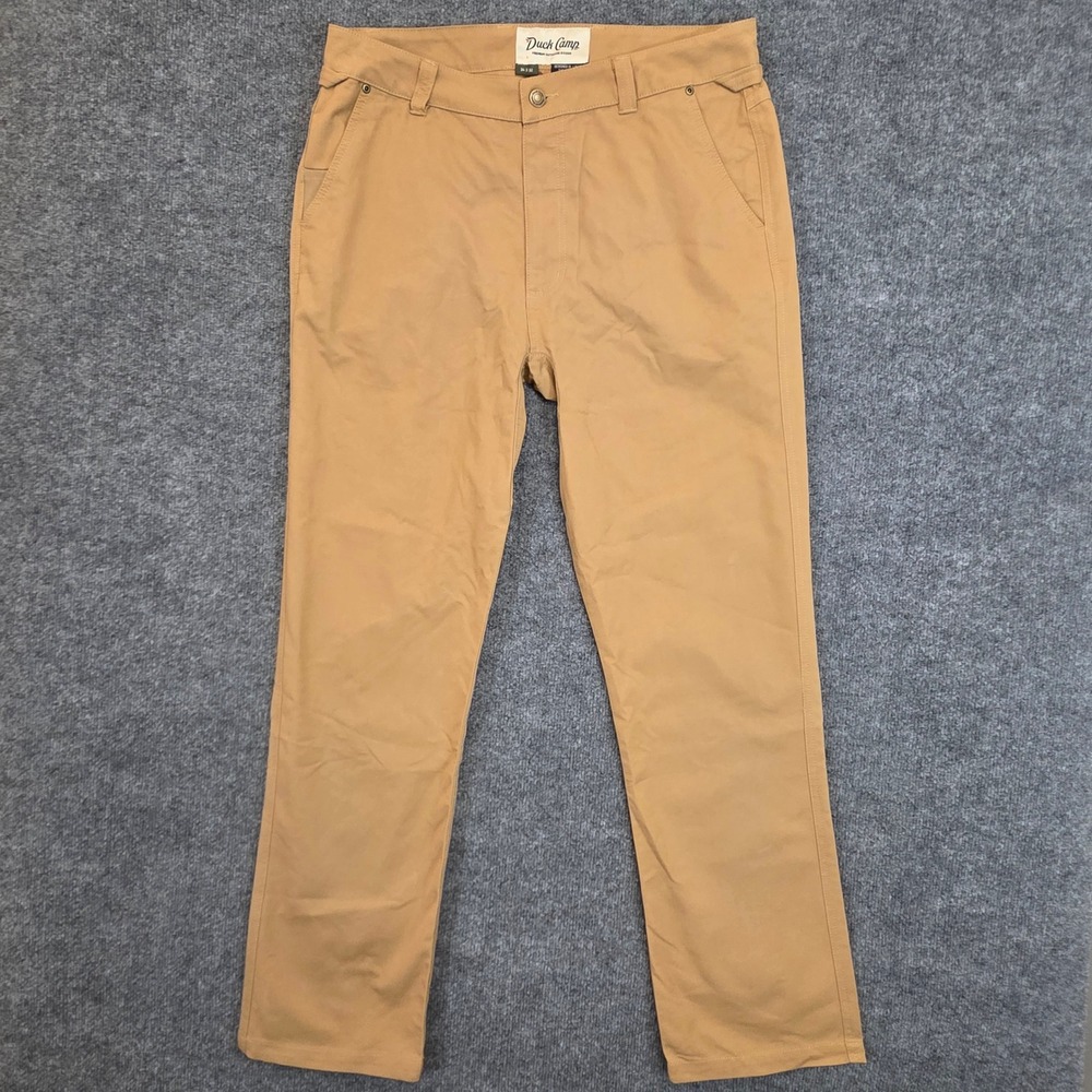 Duck Camp Pants Mens 34x32 Tan Brrr Cooling Stretch Outdoor Utility Trousers